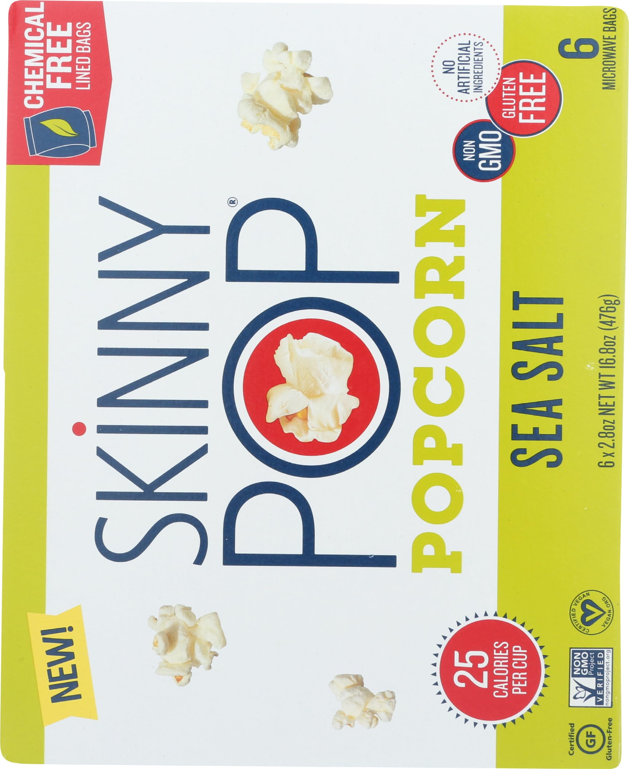 Skinny Pop Sea Salt ZS23 Microwave Popcorn 16.8 OZ