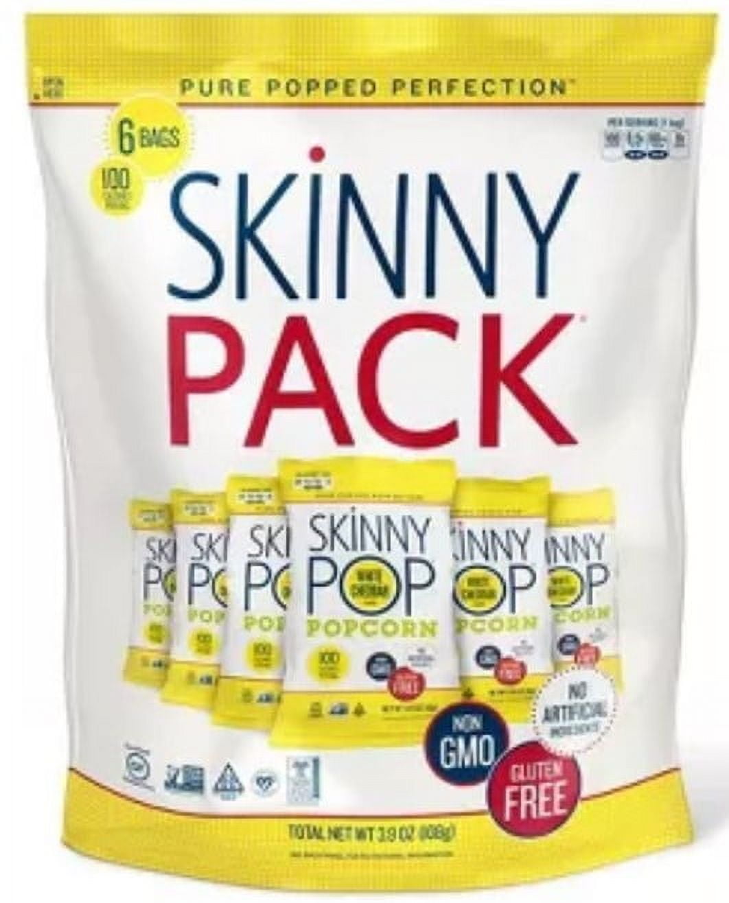 SkinnyPop White Cheddar Popcorn Skinny Pack Gluten-Free 0.65 oz 6 Ct