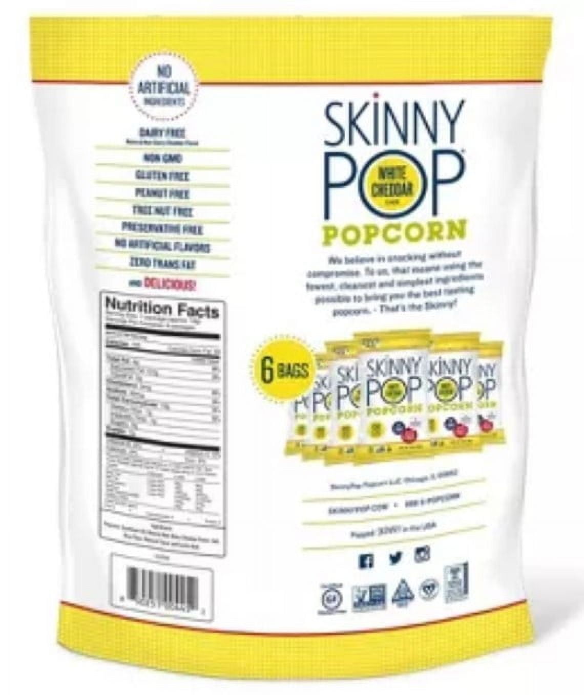 SkinnyPop White Cheddar Popcorn Skinny Pack Gluten-Free 0.65 oz 6 Ct