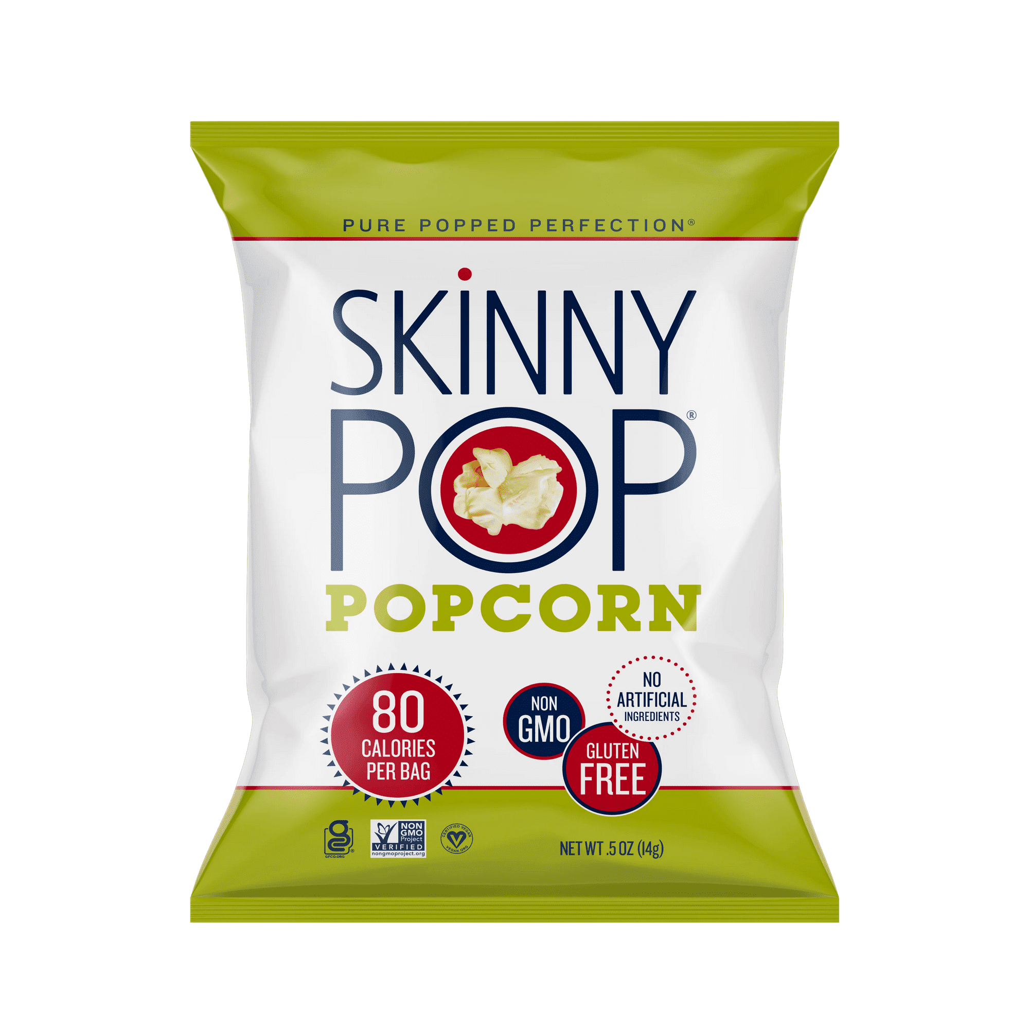 SkinnyPop Original Popcorn Gluten-Free Snack-Size Bags 0.5 oz 10 Count