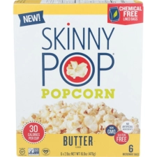 Skinny Pop Butter Microwave Popcorn 6 Pack for Quick Snacking