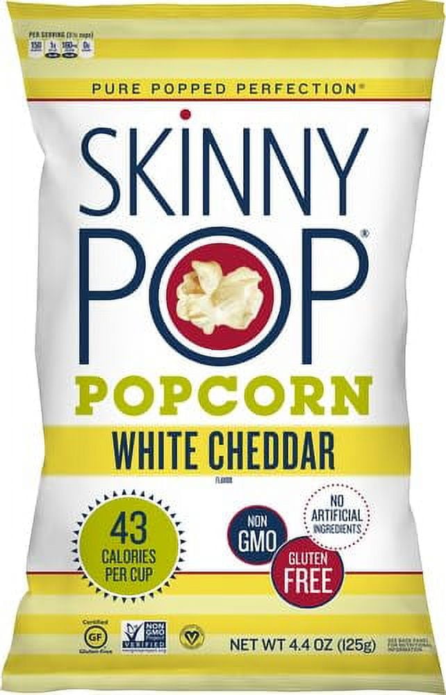 SkinnyPop White Cheddar Popcorn 4.4oz Bag Healthy Snacks Gluten free