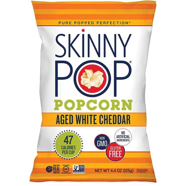 Skinnypop Popcorn Aged White Cheddar Flavor 4.4 Oz