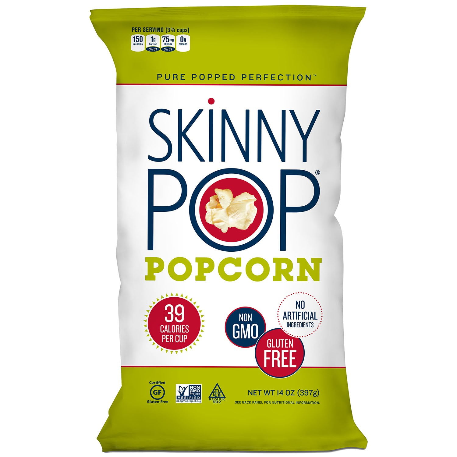 SkinnyPop Original Popcorn Value Size Bag 14 Ounce