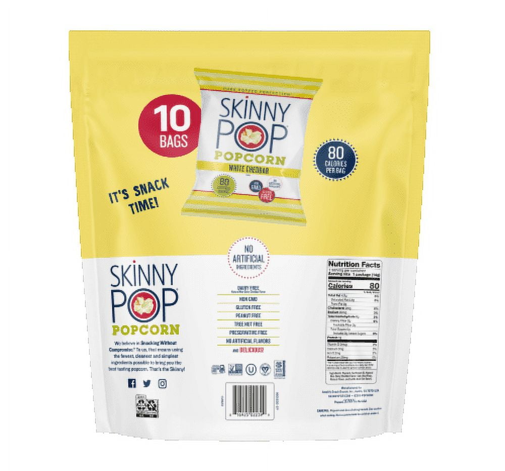 SkinnyPop White Cheddar Popcorn Multipack 10pk .5 oz