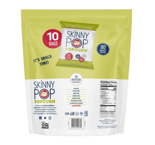 SkinnyPop Original Popcorn 10-Pack Multipack 0.5 oz