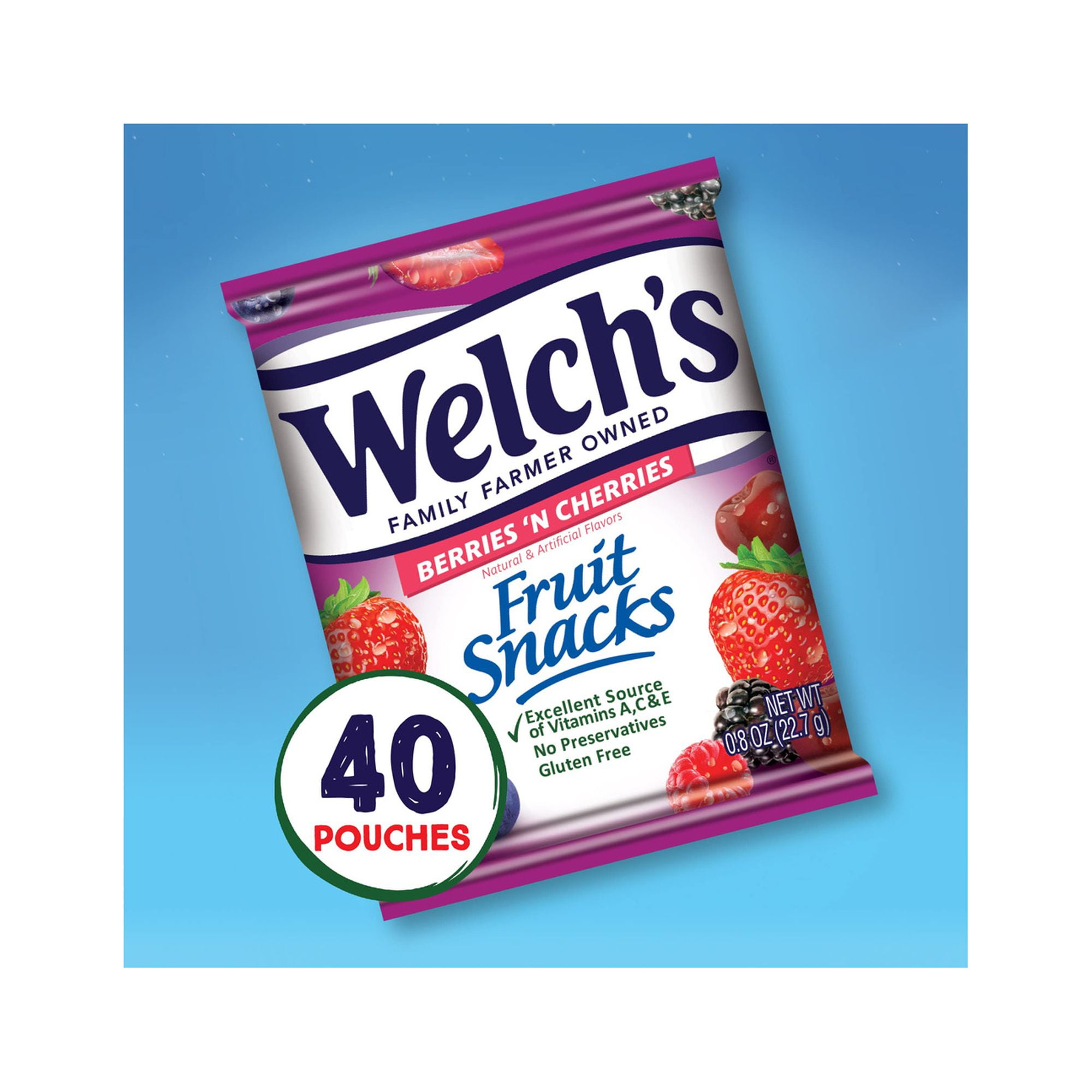 Welchs Berries N Cherries Fruit Snacks 32oz 40ct Pack of 24