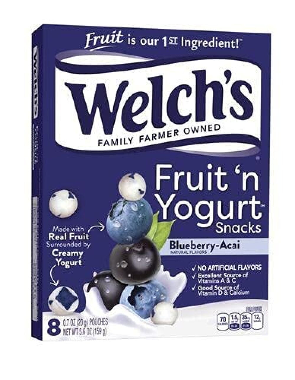 Welch's Blueberry Acai Fruit and Yogurt Snacks Pack of 12