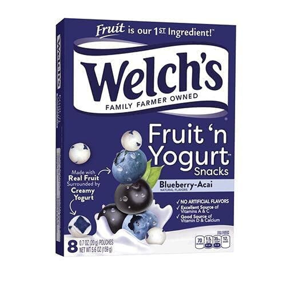 Welch's Blueberry Acai Fruit and Yogurt Snacks Pack of 12