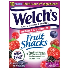 Welchs Fruit Snacks Berries and Cherries 0.09 oz 10-Pack