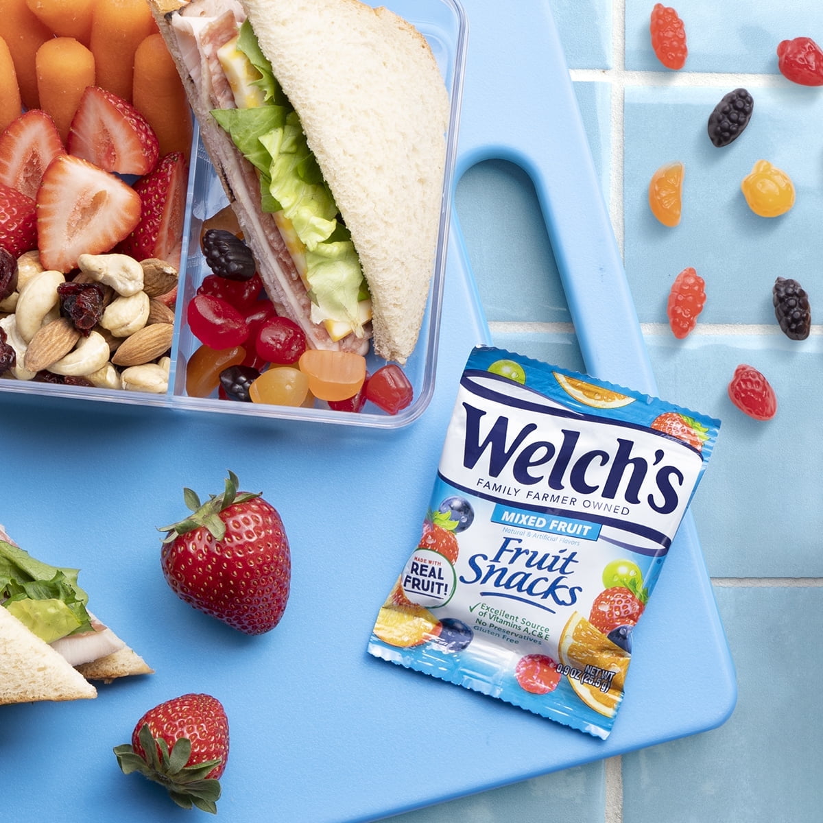 Welch's Mixed Fruit Bulk Fruit Snacks 0.8oz Pouches 132 Count Case