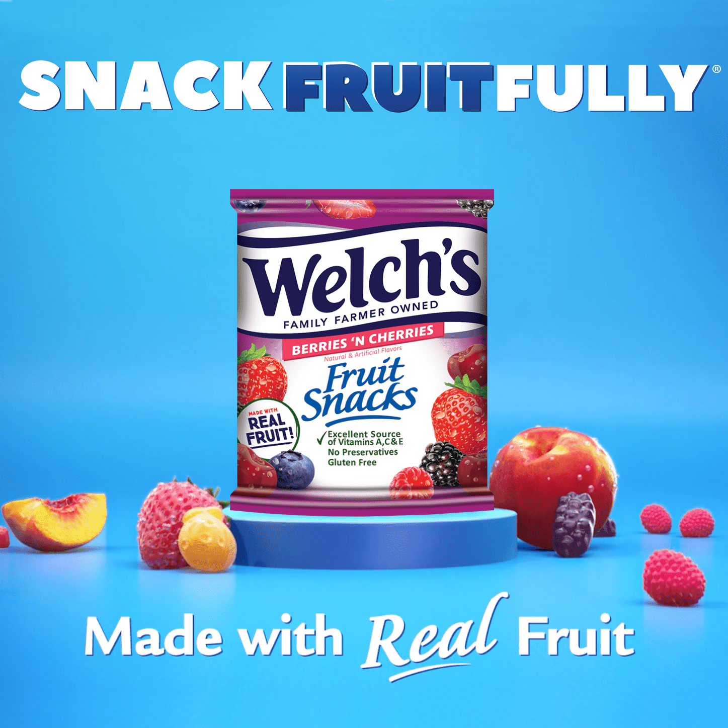 Welch's Fruit Punch Berries N Cherries Bulk Snacks Variety Pack 0.8oz Pouches