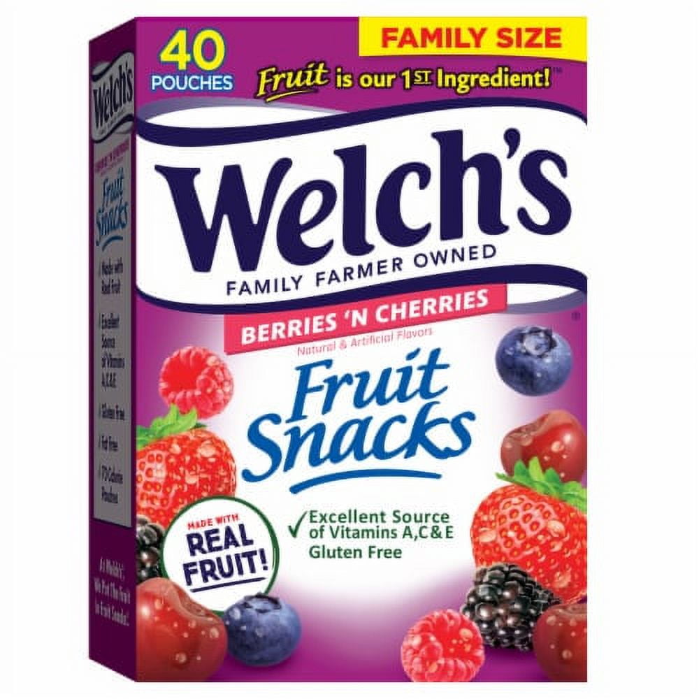 Welchs Berries n Cherries Fruit Snacks 0.8oz 40ct Box