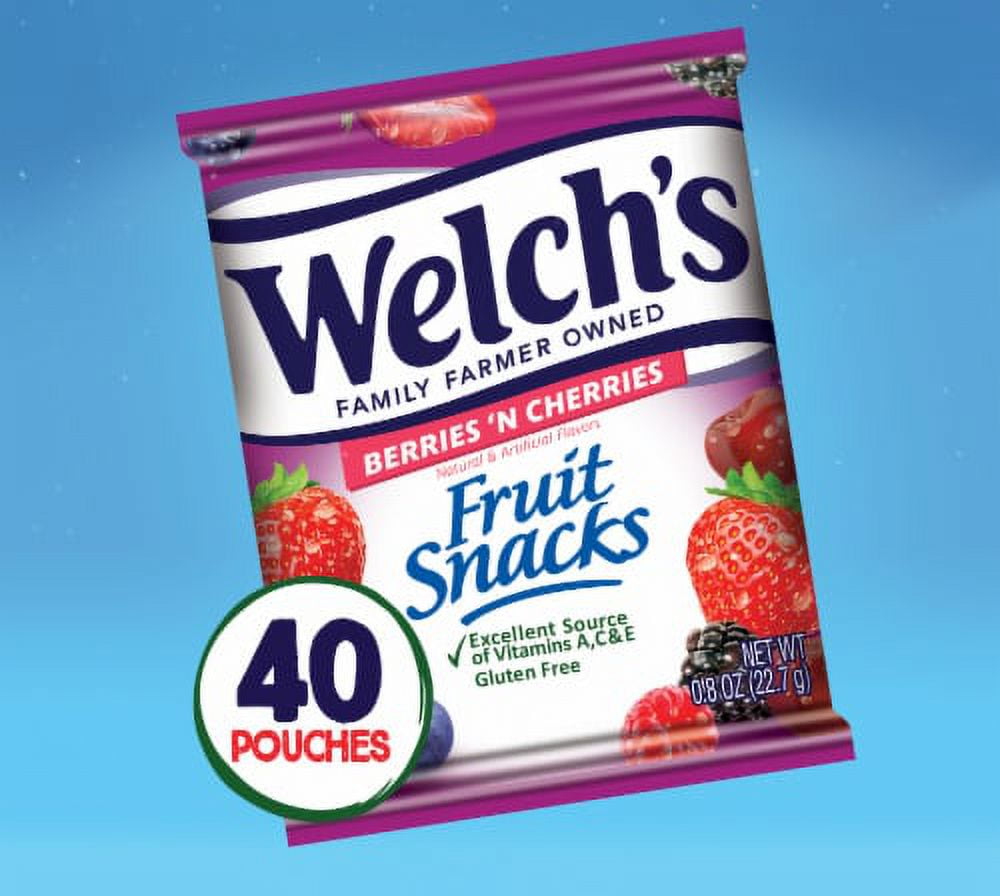 Welchs Berries n Cherries Fruit Snacks 0.8oz 40ct Box