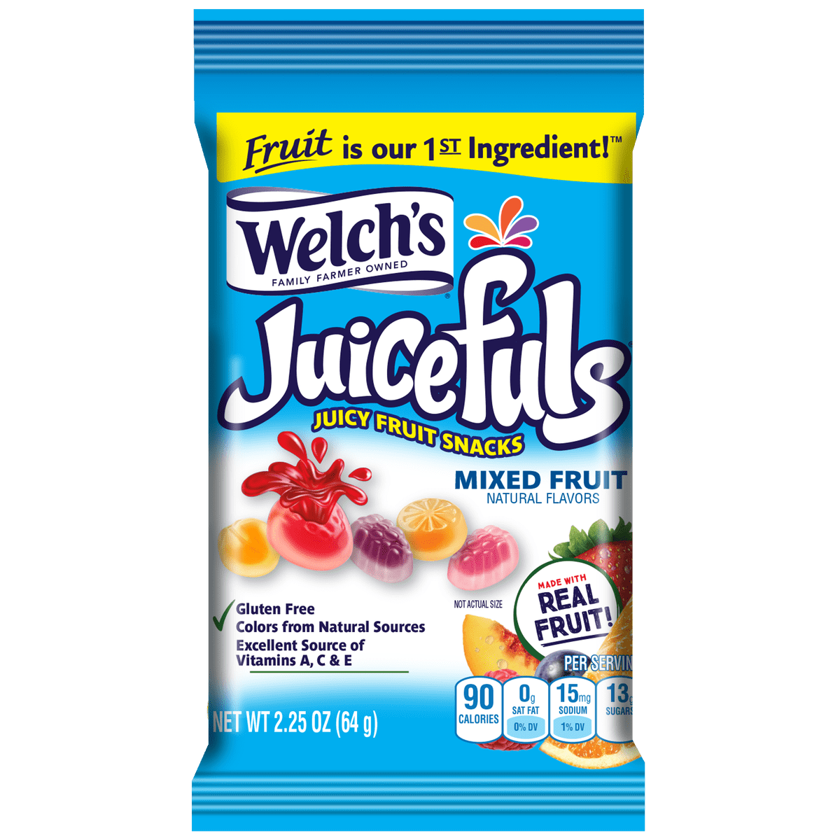 Welchs Juicefuls Juicy Fruit Snacks Variety Pack 15 Bags 2.25 oz 64g