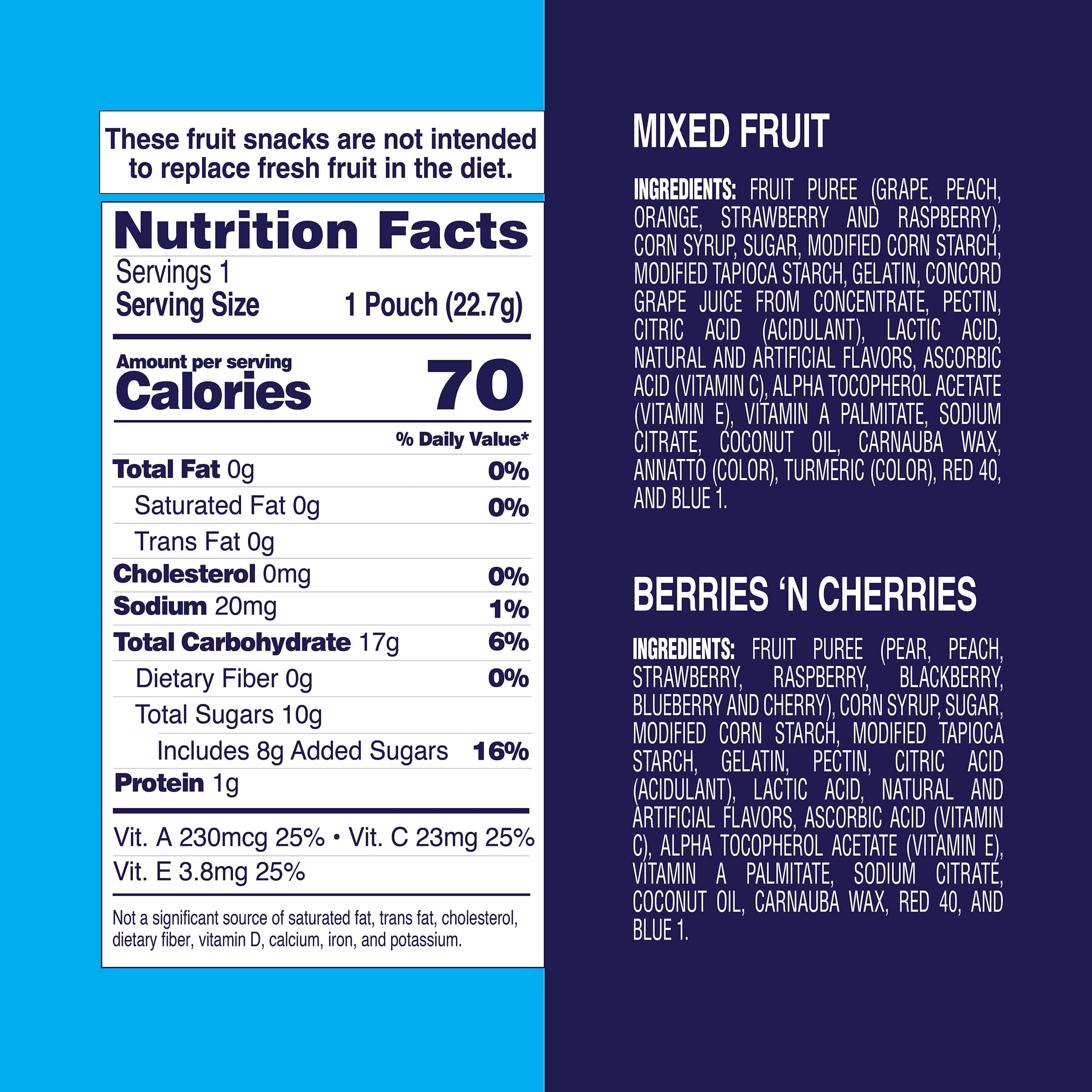 Welchs Fruit Snacks Mixed JMS2 Fruit and Berries N Cherries Bulk Variety Pack School Lunches Gluten Free 0.8 oz