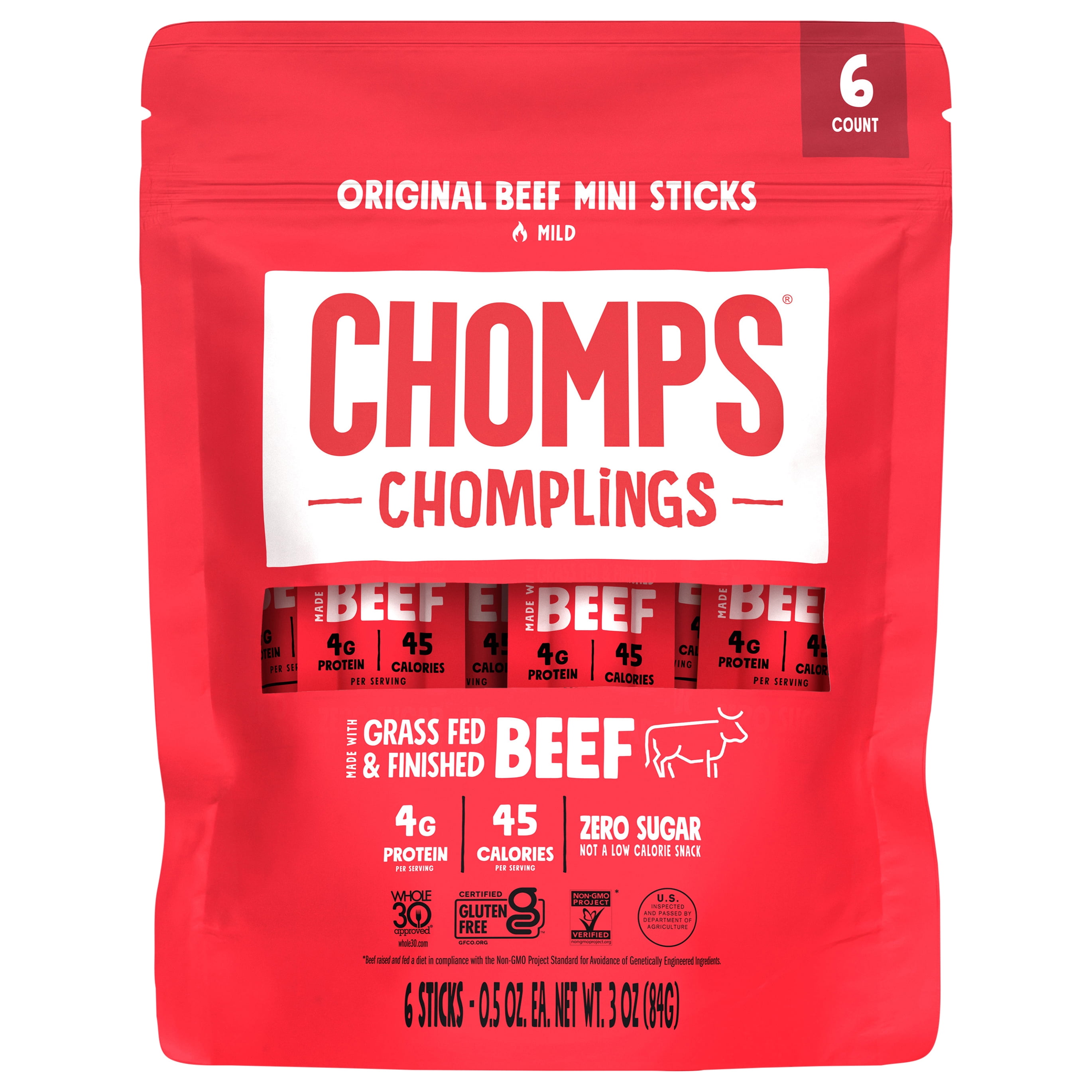 Chomps Original Beef Chomplings - Healthy Snack for Meat Lovers