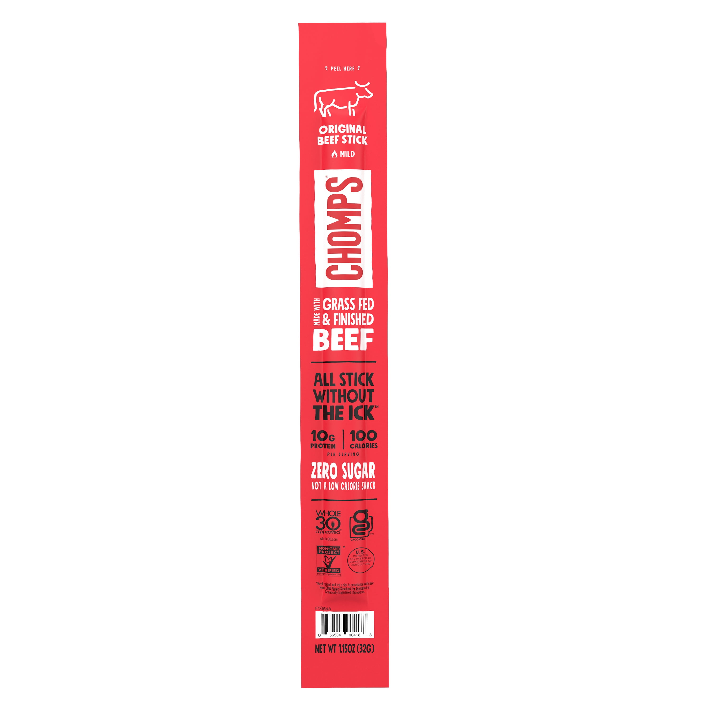 Chomps Grass Fed and Finished Original Beef Stick 1.15oz