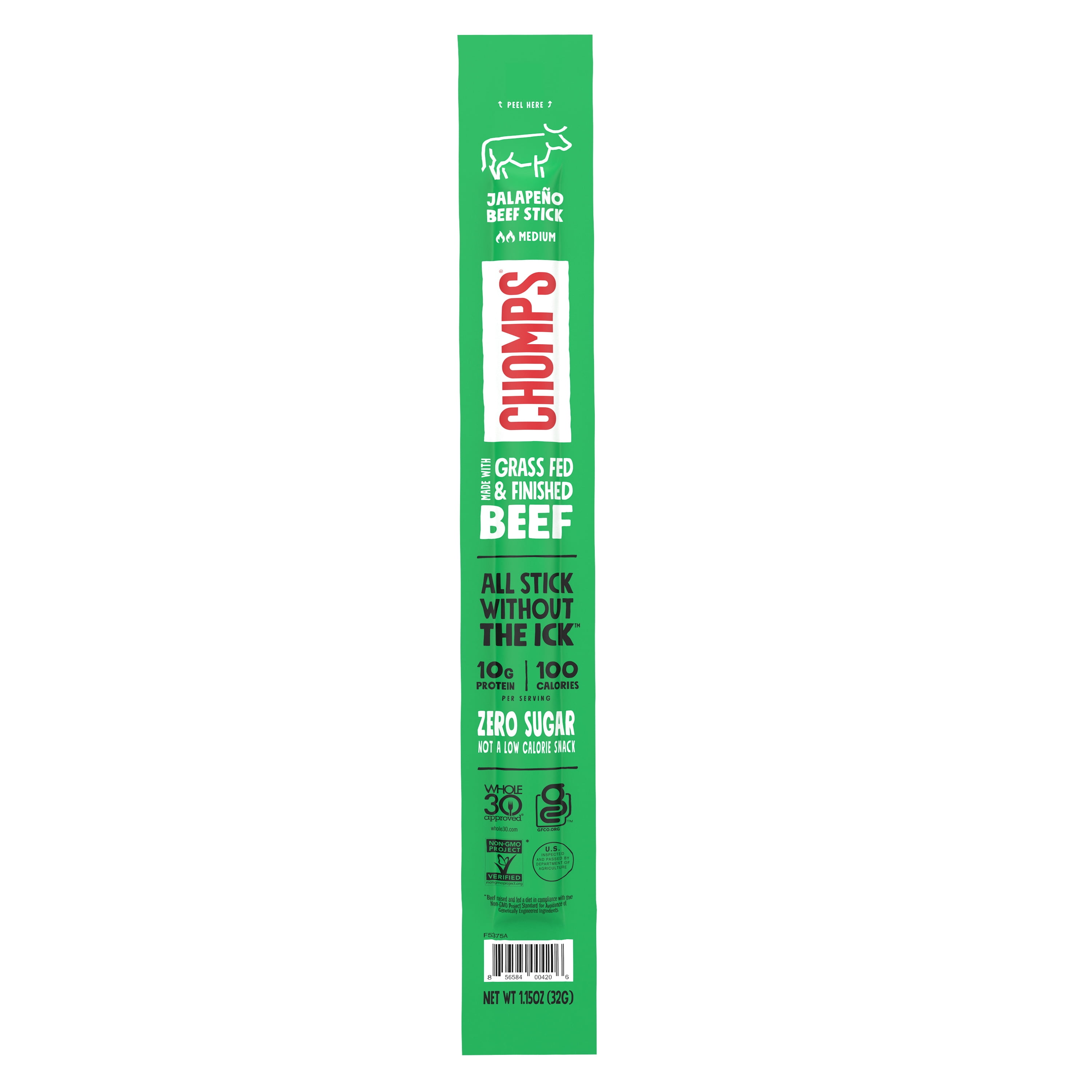 Chomps Jalapeño Grass-Fed Beef Snack Stick 1.15oz