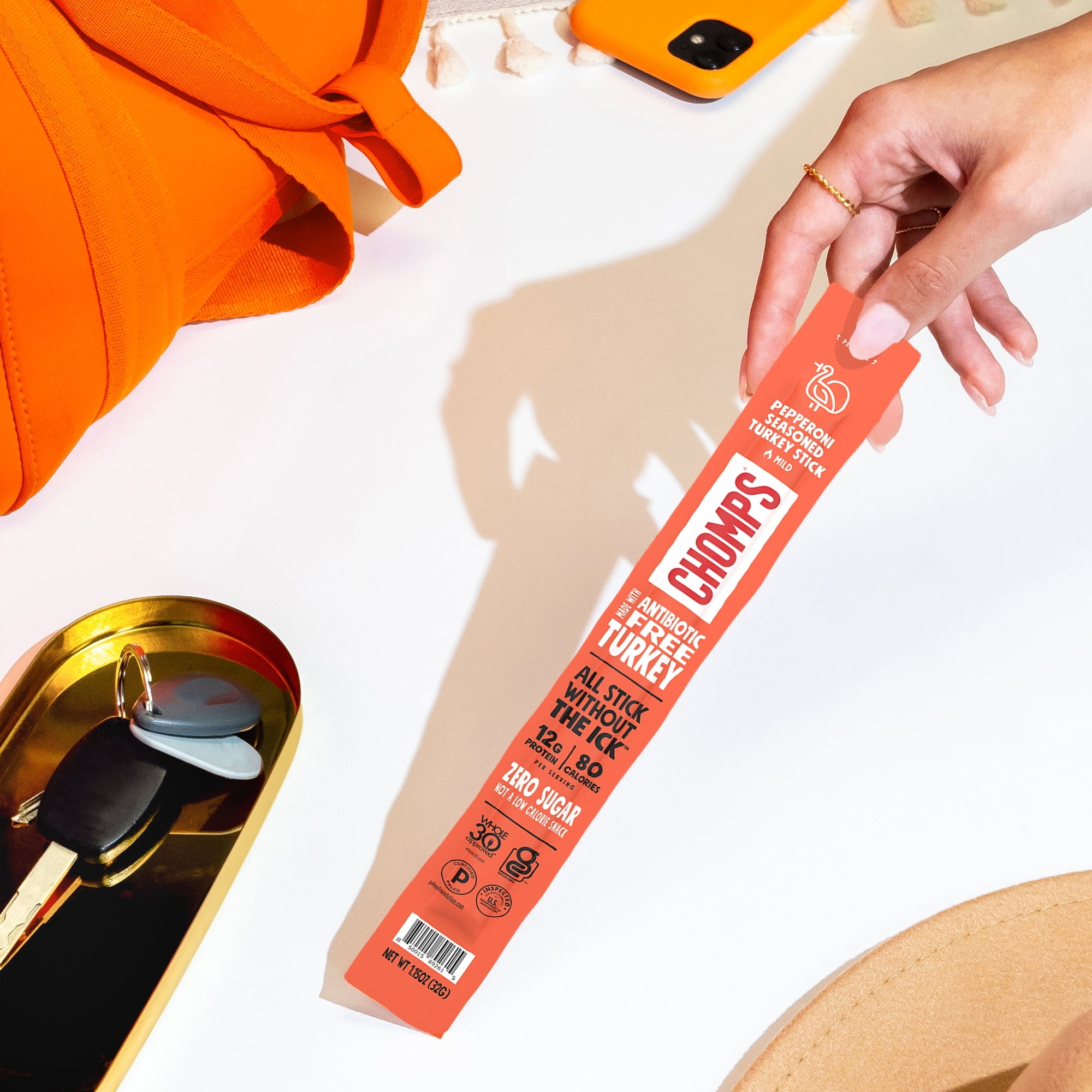 CHOMPS ANTIBIOTIC FREE PEPPERONI TURKEY STICK 1.15OZ - TASTY SNACK CHOICE FOR HEALTH-CONSCIOUS CONSUMERS