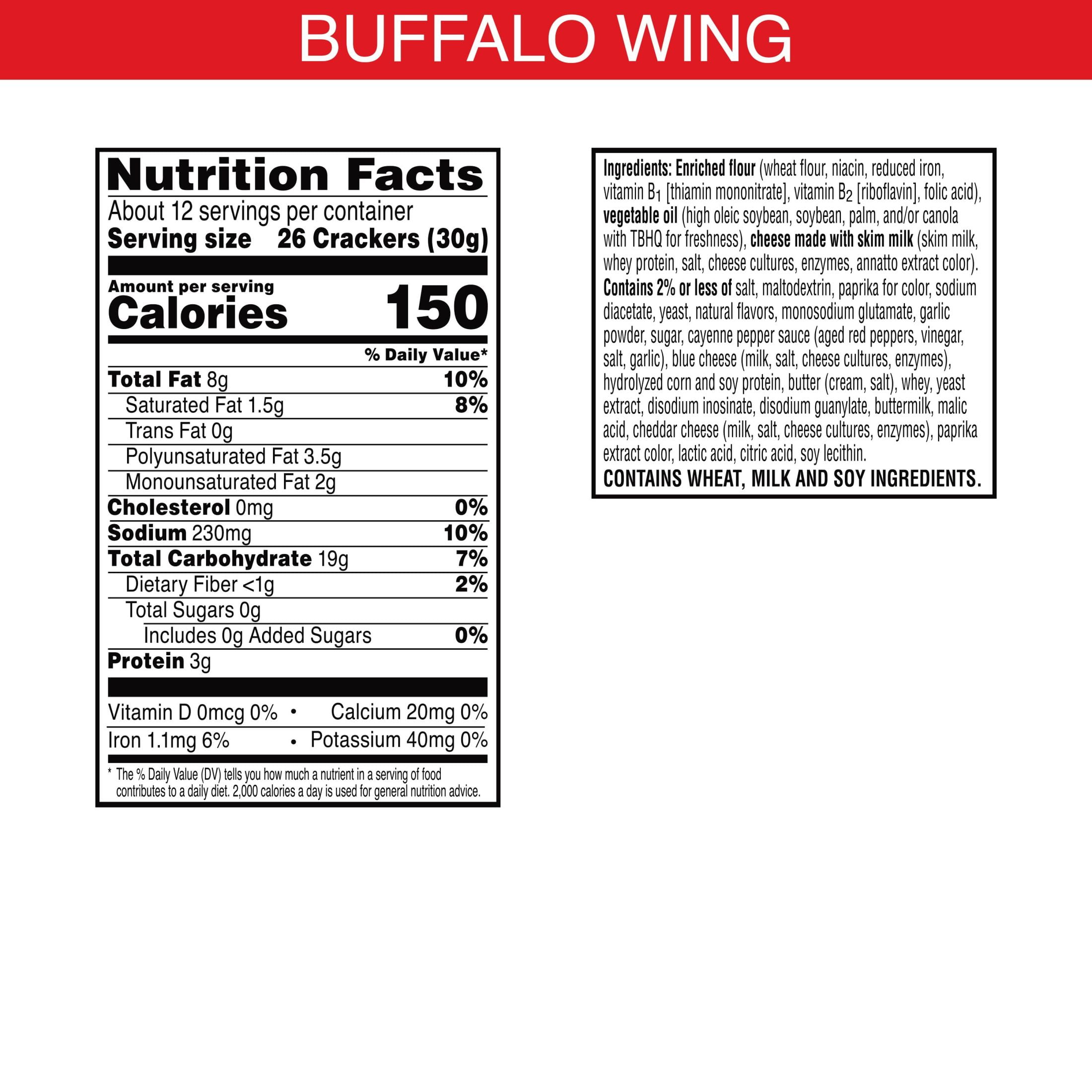 Cheez-It Buffalo Wing Cheese Crackers Baked Snack 12.4 oz