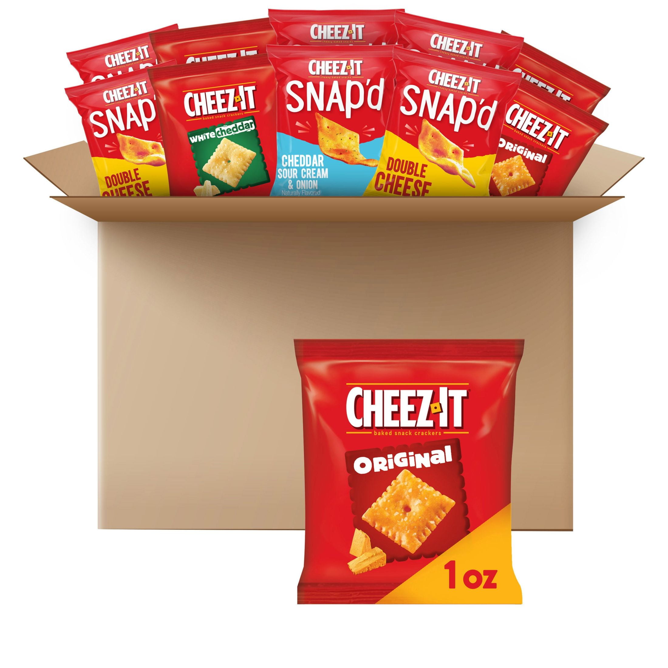 Cheez-It Cheese Crackers Variety Pack Baked Snack 2.36 lb 42 Count