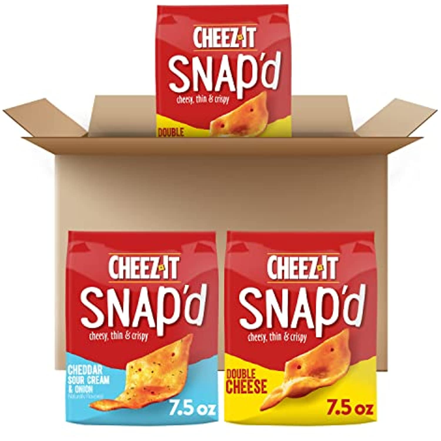 CHEEZ-IT SNAPD CHEESE CRACKER CHIPS THIN CRISPS BULK LUNCH SNACKS VARIETY PACK 22.5OZ CASE 3 BAGS FOR SALE