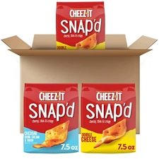CHEEZ-IT SNAPD CHEESE CRACKER CHIPS THIN CRISPS BULK LUNCH SNACKS VARIETY PACK 22.5OZ CASE 3 BAGS FOR SALE