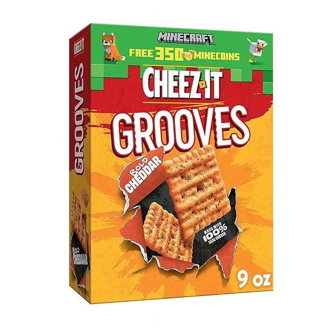 Cheez-It Grooves Bold Cheddar Cheese Snack Crackers 9oz Box Lunch Snacks