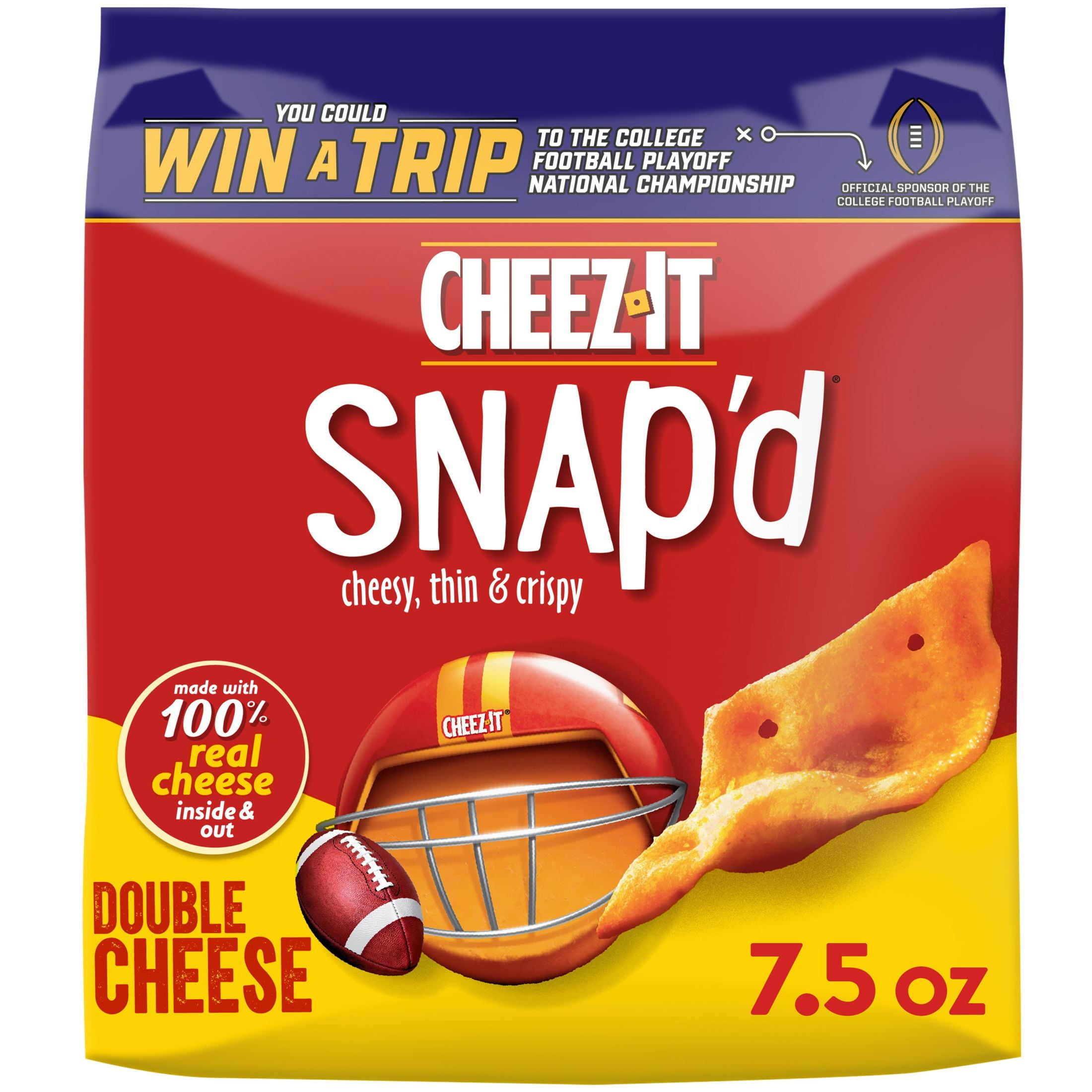 Cheez-It Snap'd Double Cheese Cracker Chips Thin Crisps 7.5 oz 2 Pack