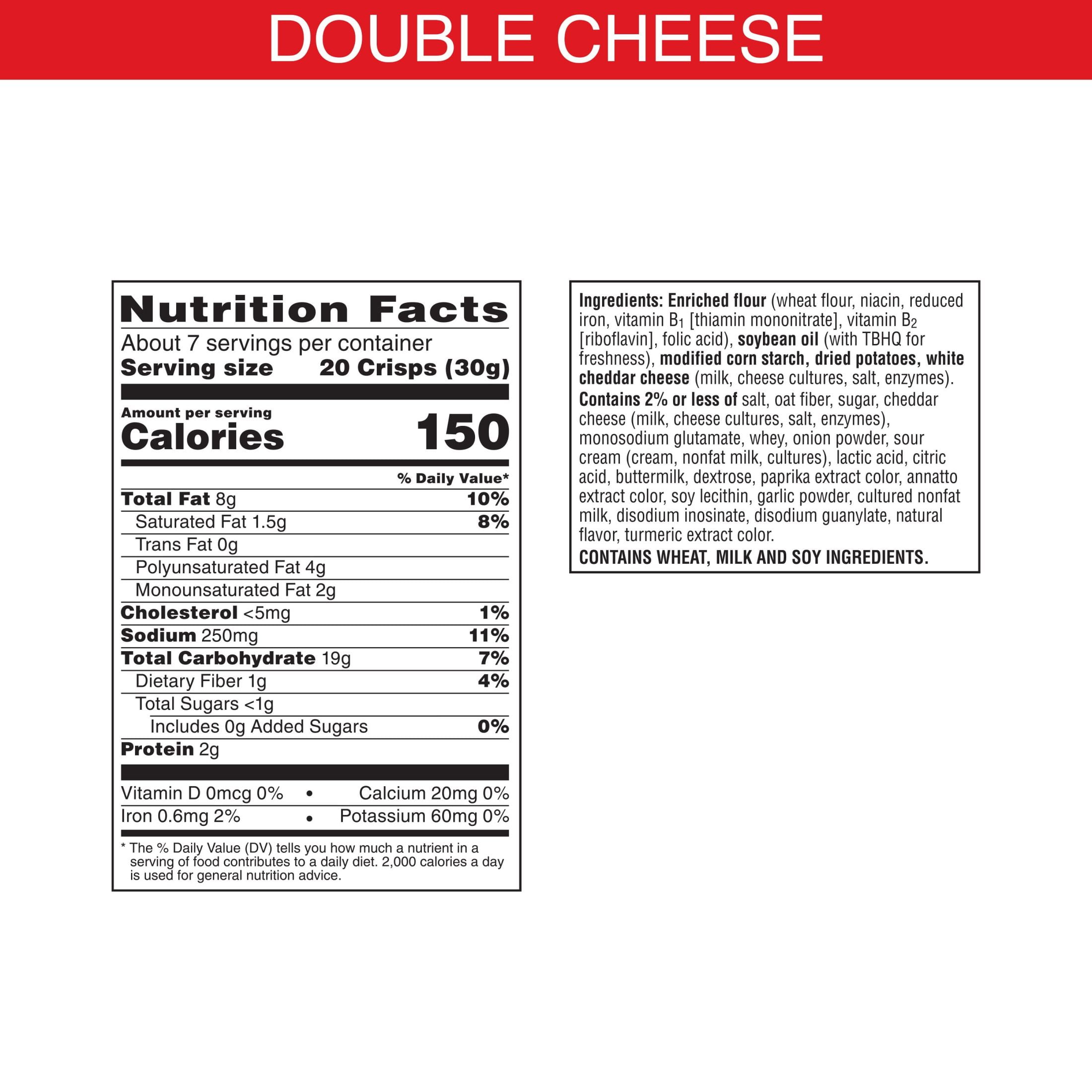 Cheez-It Snap'd Double Cheese Cracker Chips Thin Crisps 7.5 oz 2 Pack