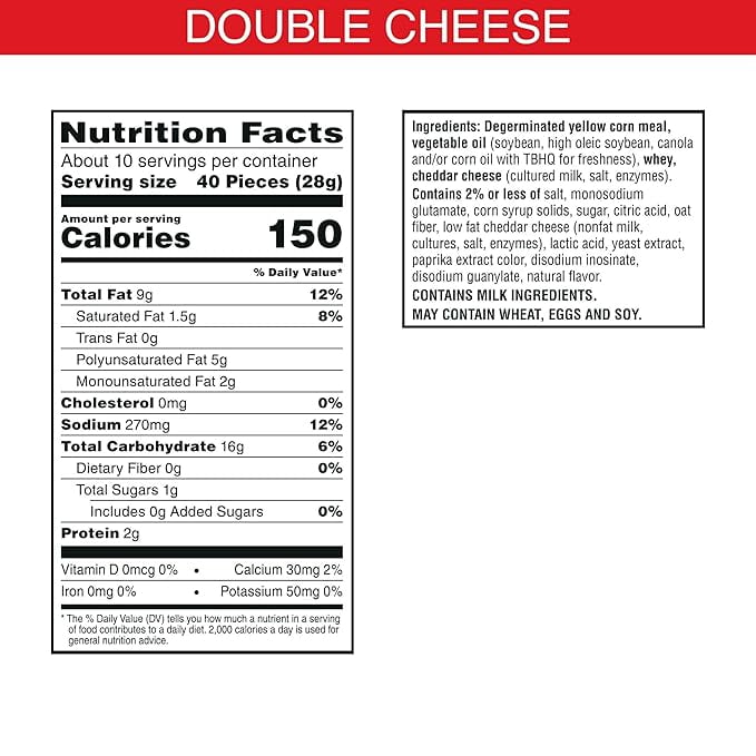 Cheez-It Puff'd Cheesy Baked Snacks Puffed Snack Crackers Kids Snacks Double Cheese 9.6oz Bag