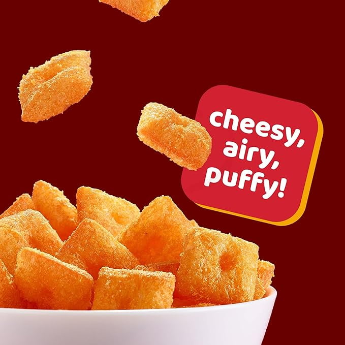 Cheez-It Puff'd Cheesy Baked Snacks Puffed Snack Crackers Kids Snacks Double Cheese 9.6oz Bag