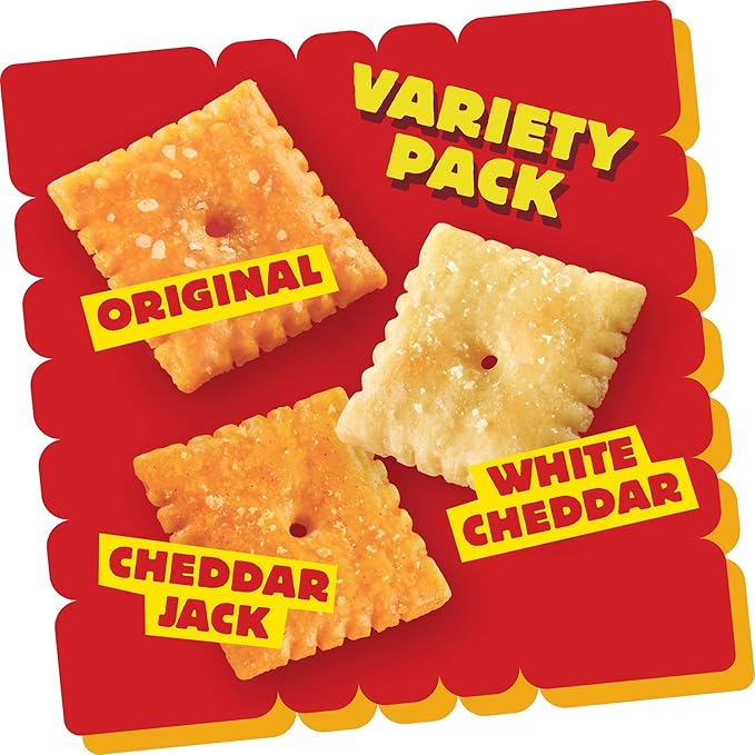 Cheez-It Cheese Crackers Baked Snack Variety Pack Lunch Snacks 12.1oz Box 12 Packs