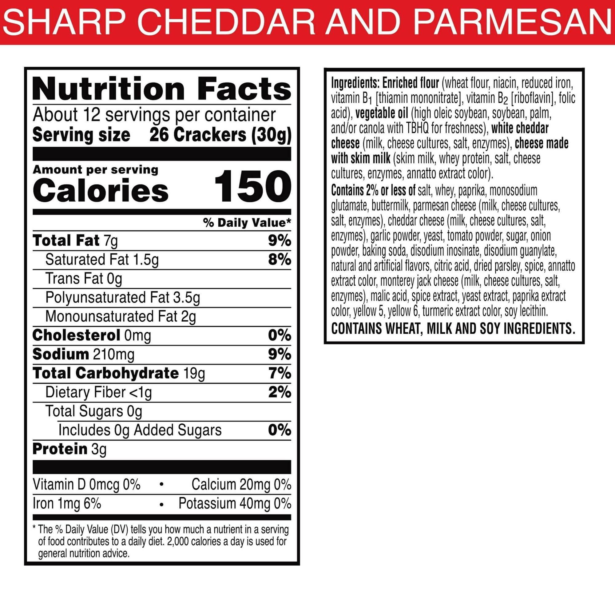 Cheez-It DUOZ Sharp Cheddar Parmesan Cheese Baked Snack Crackers 12.4 oz