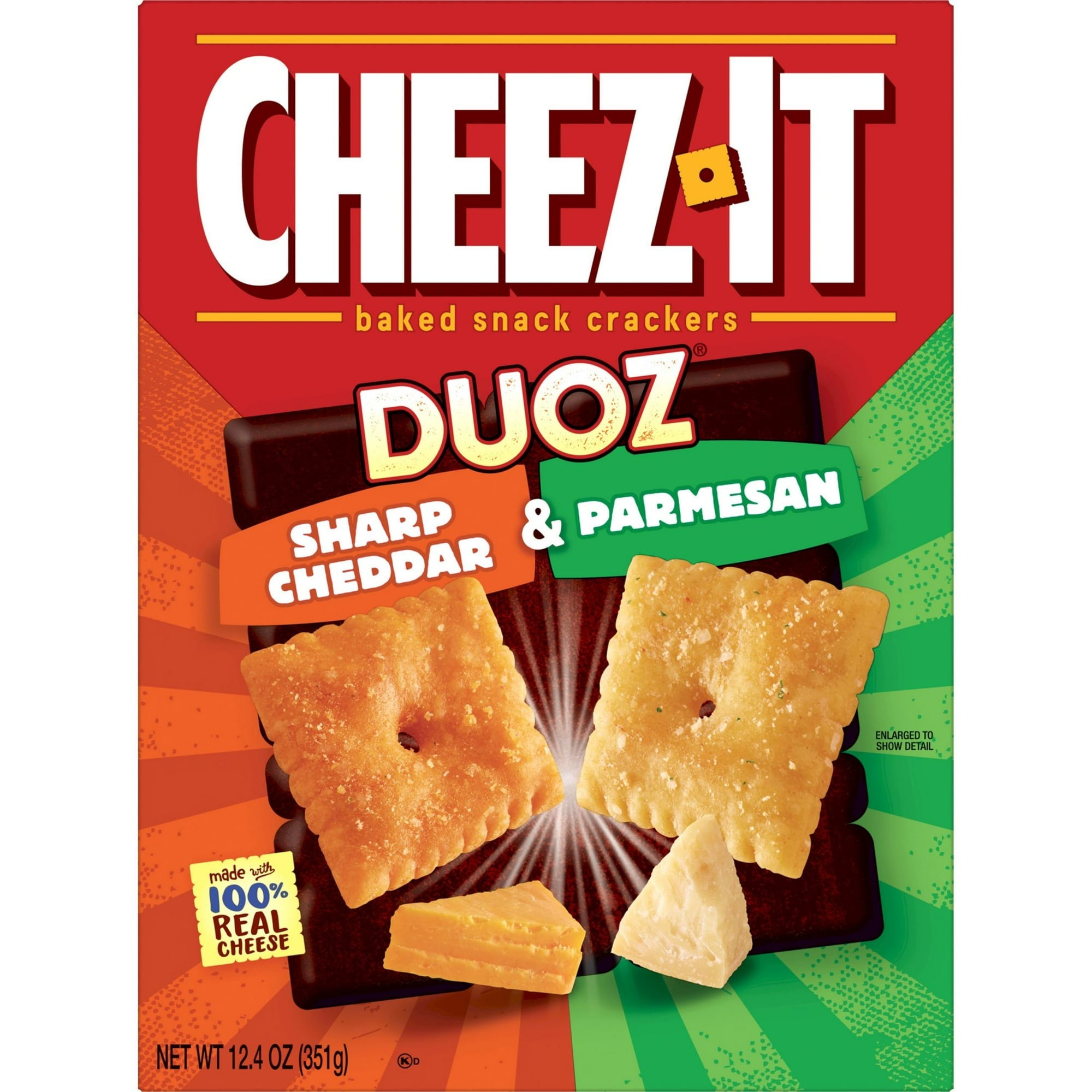 Cheez-It DUOZ Sharp Cheddar Parmesan Cheese Baked Snack Crackers 12.4 oz