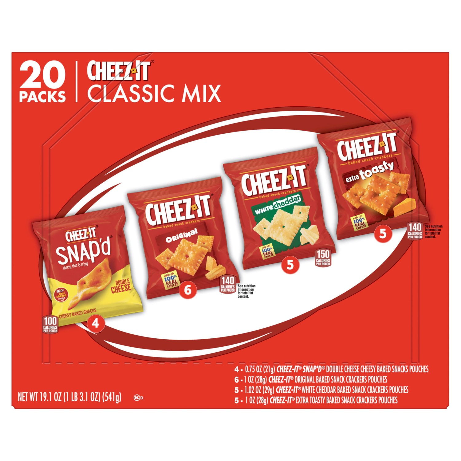 Cheez-It Cheddar Variety 19.1 oz - Delicious Cheese Snack