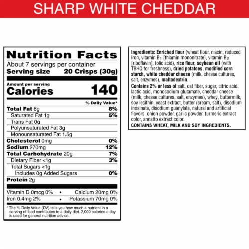 Cheez-It Snap'd 2X Sharp White Cheddar Cheese Cracker Chips