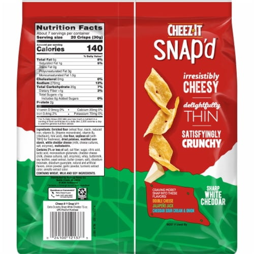 Cheez-It Snap'd 2X Sharp White Cheddar Cheese Cracker Chips