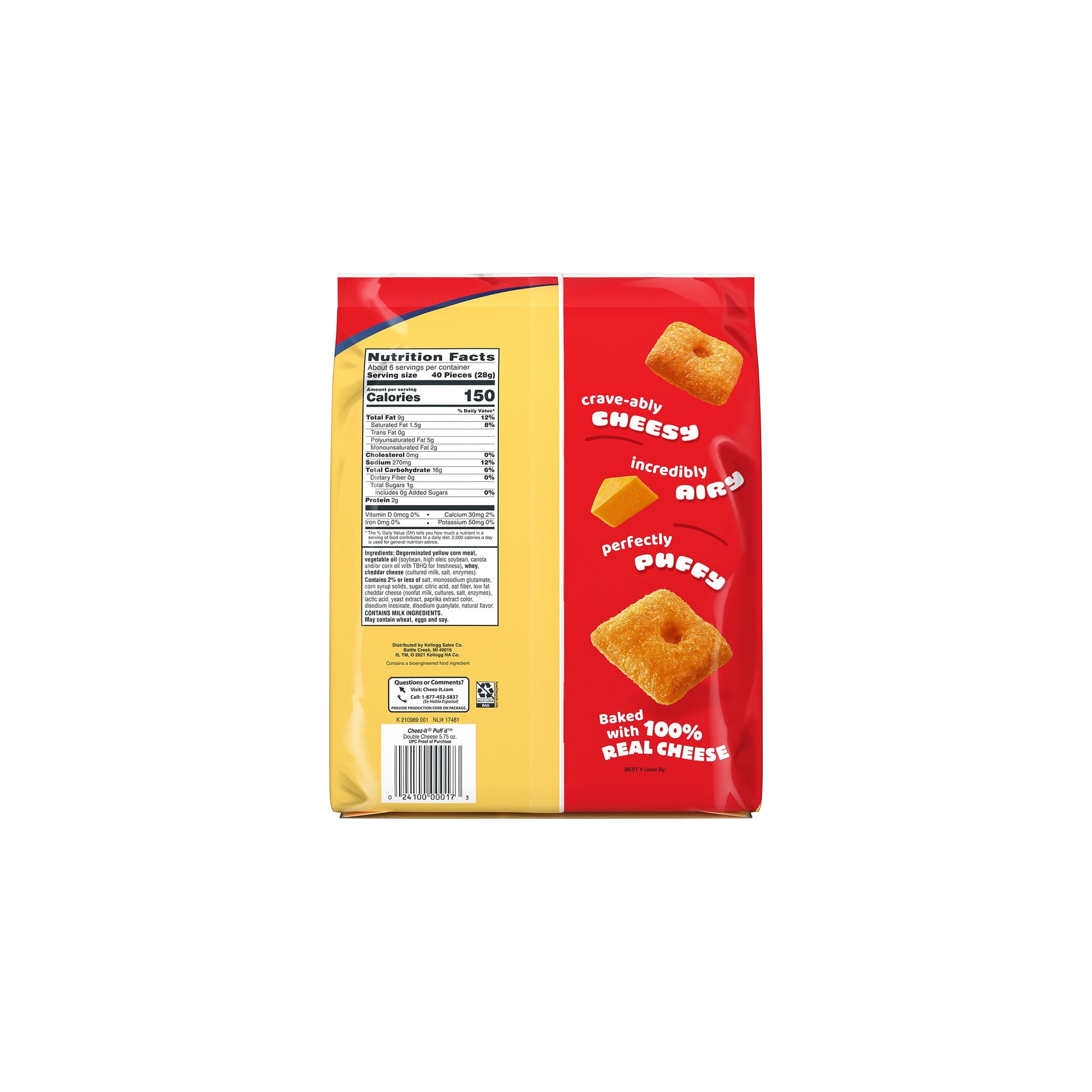 Cheez-It Puffd Cheesy Baked Snacks 3 Pack for Quick Snacking