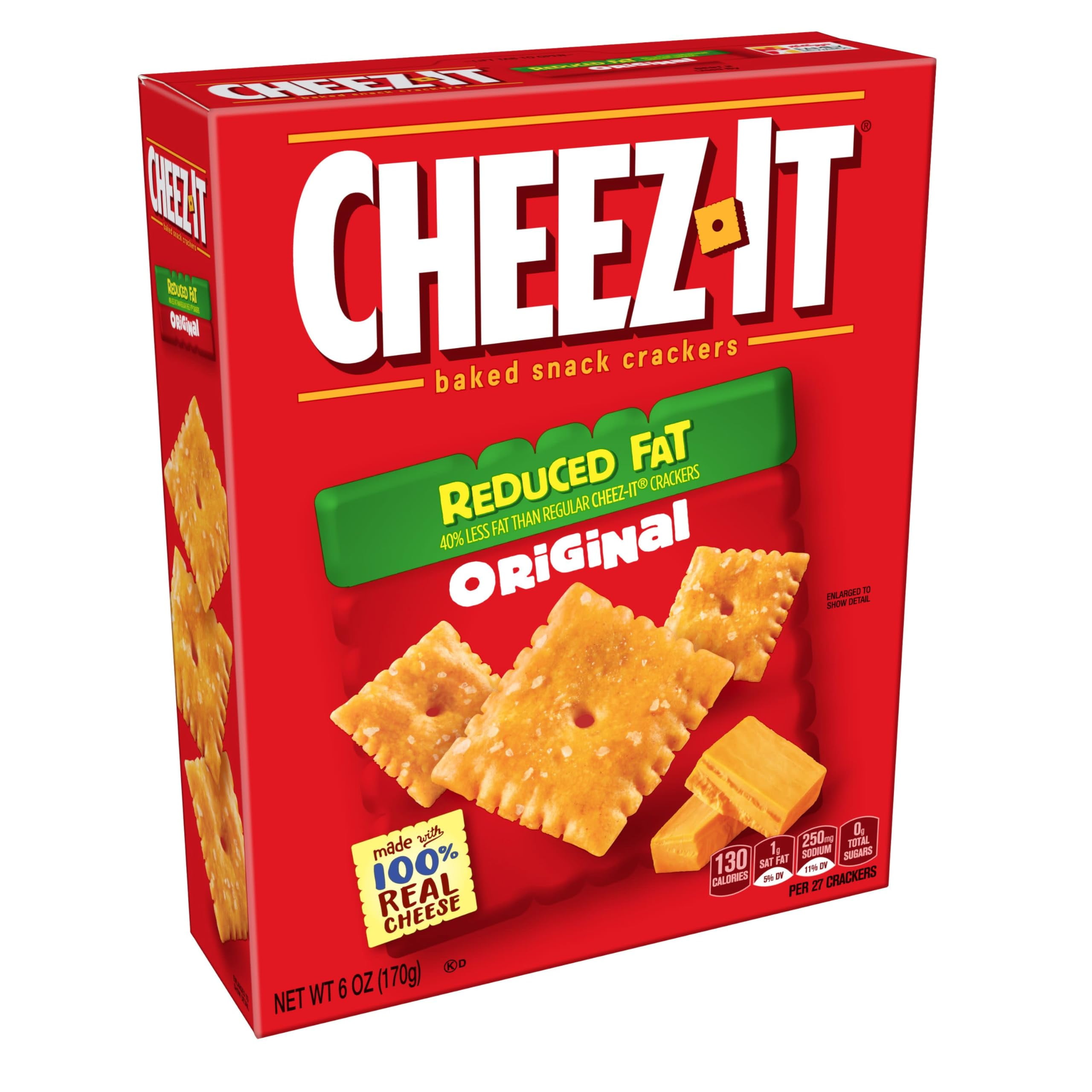 Cheez-It Cheese Crackers Baked OIF8 Snack Crackers Reduced Fat Original 4.5lb Case 12 Boxes