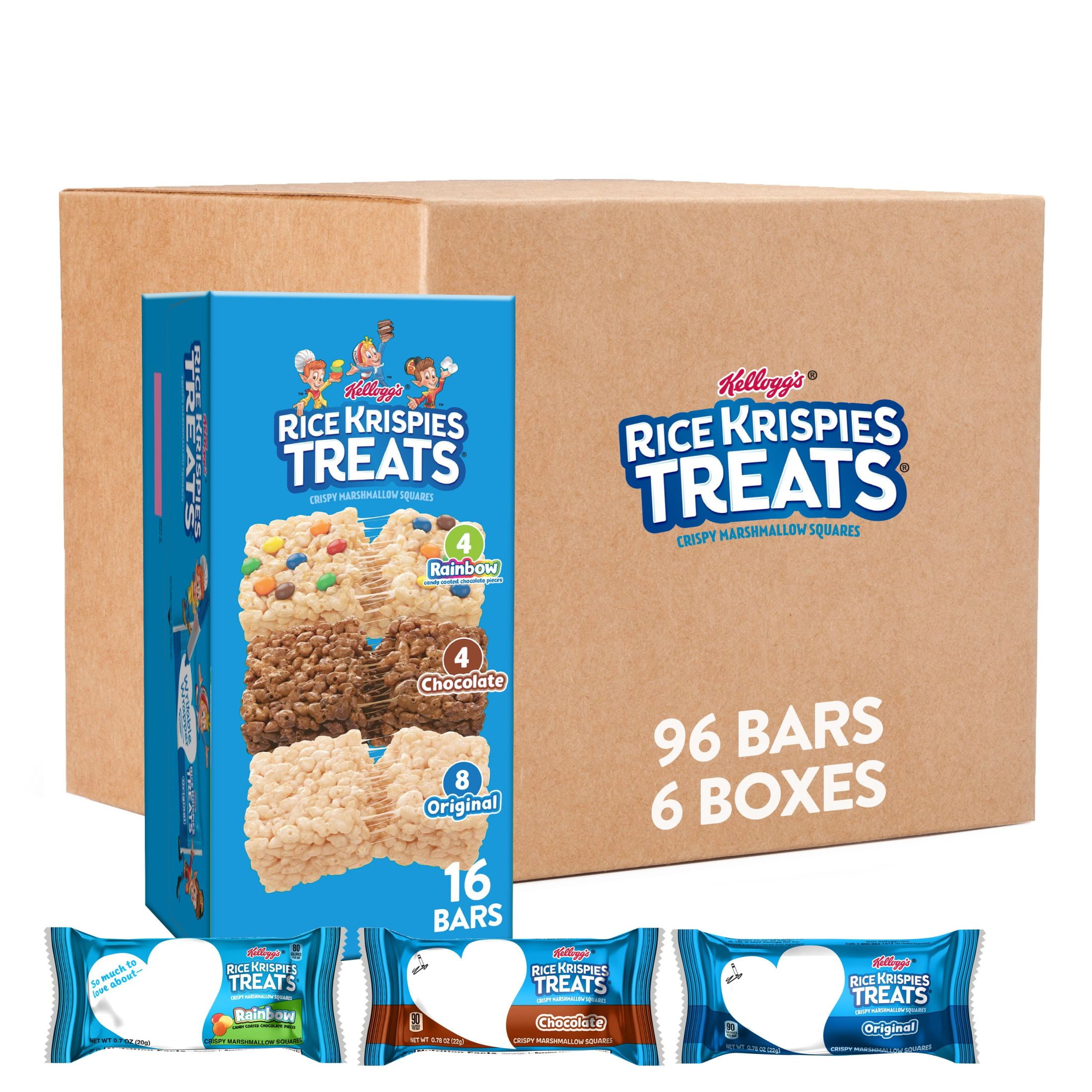 RICE KRISPIES TREATS VARIETY PACK CHEWY MARSHMALLOW SNACK BARS 6.13 LB 96 COUNT FOR AMERIKASEPETIM