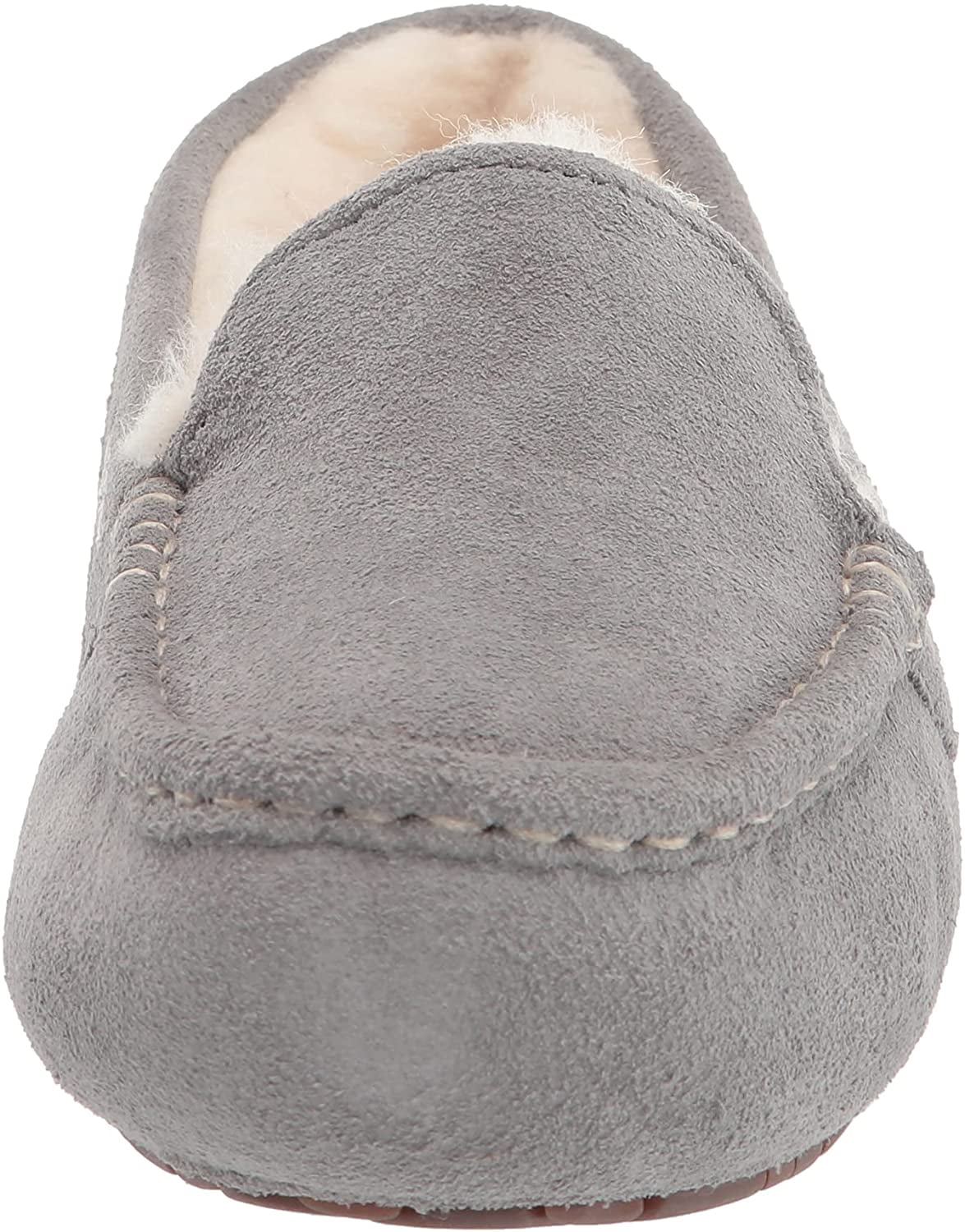 Ugg Women's Gray Padded Ansley Slip-On Leather Moccasins Shoes Size 7