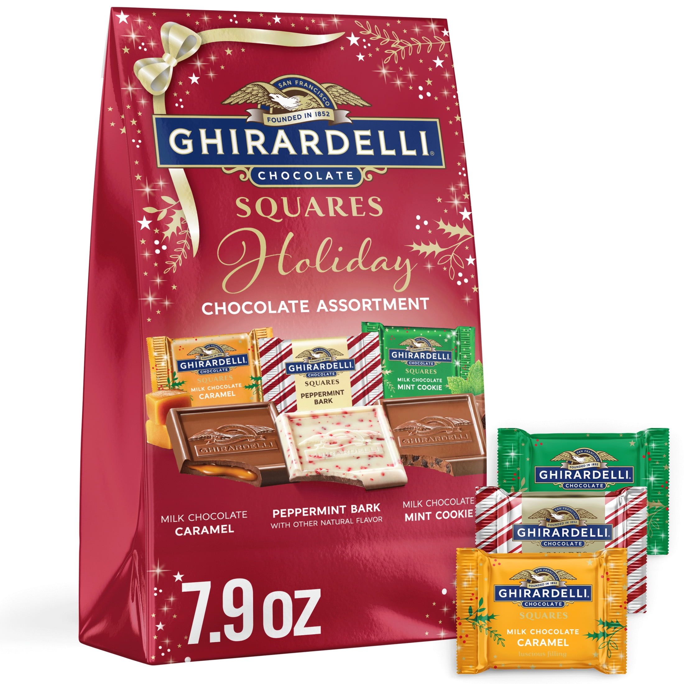 Ghirardelli Holiday Chocolate Assortment Squares 7.9 oz Bag