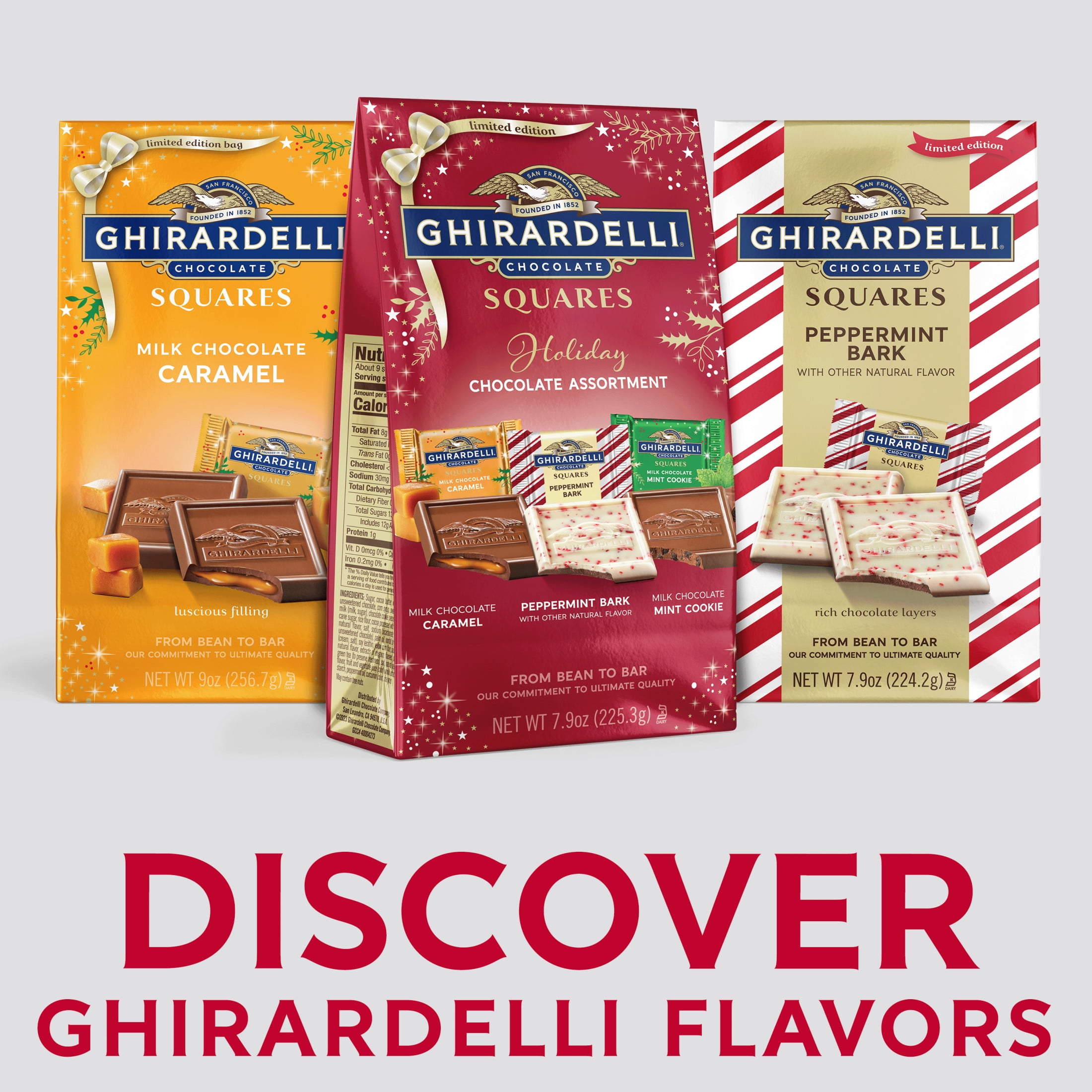 Ghirardelli Holiday Chocolate Assortment Squares 7.9 oz Bag