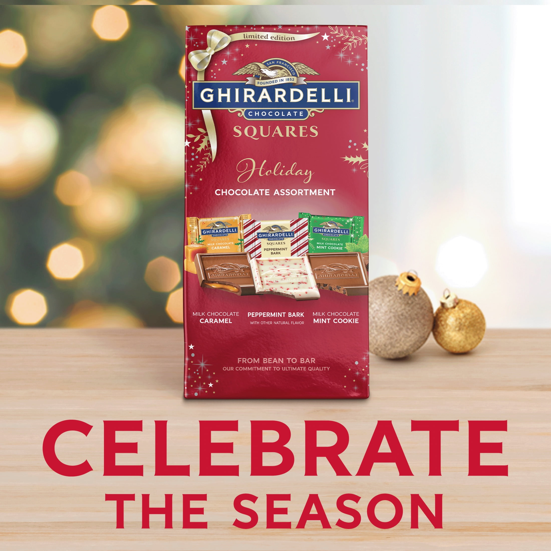 Ghirardelli Holiday Chocolate Assortment Squares 7.9 oz Bag