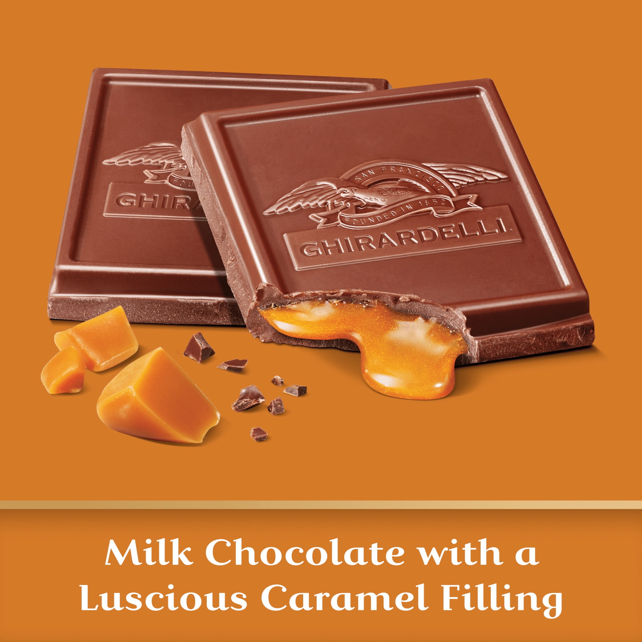 Ghirardelli Caramel Milk Chocolate Squares Bar 4.8 oz Bar