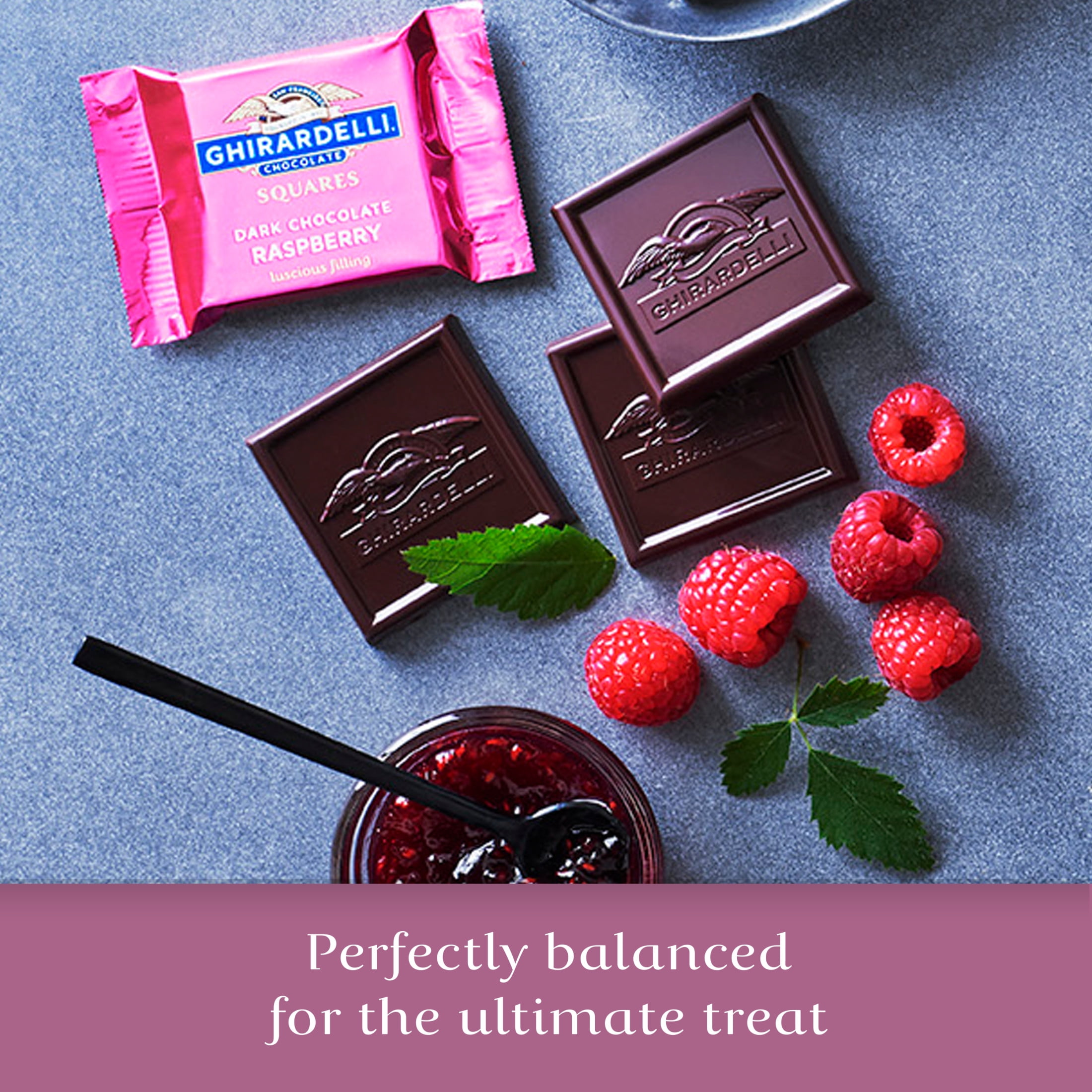 Ghirardelli Dark Chocolate Raspberry SQUARES 9 oz Bag