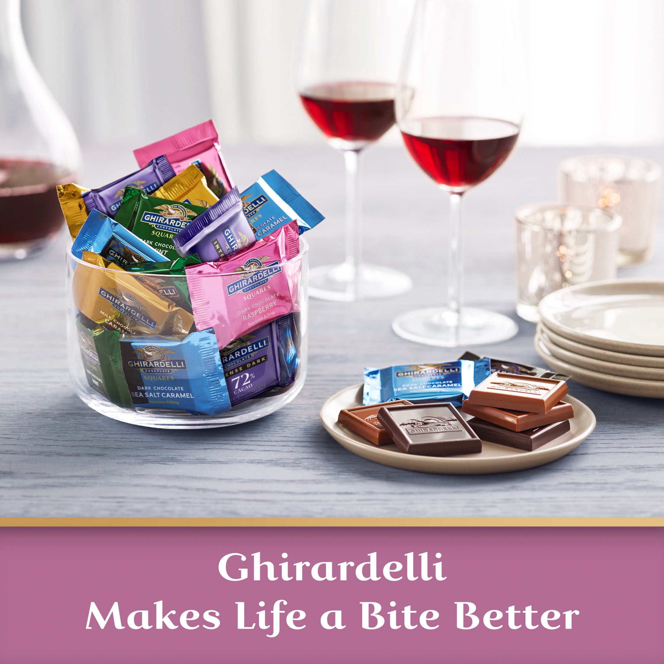 Ghirardelli Dark Chocolate Raspberry SQUARES 9 oz Bag