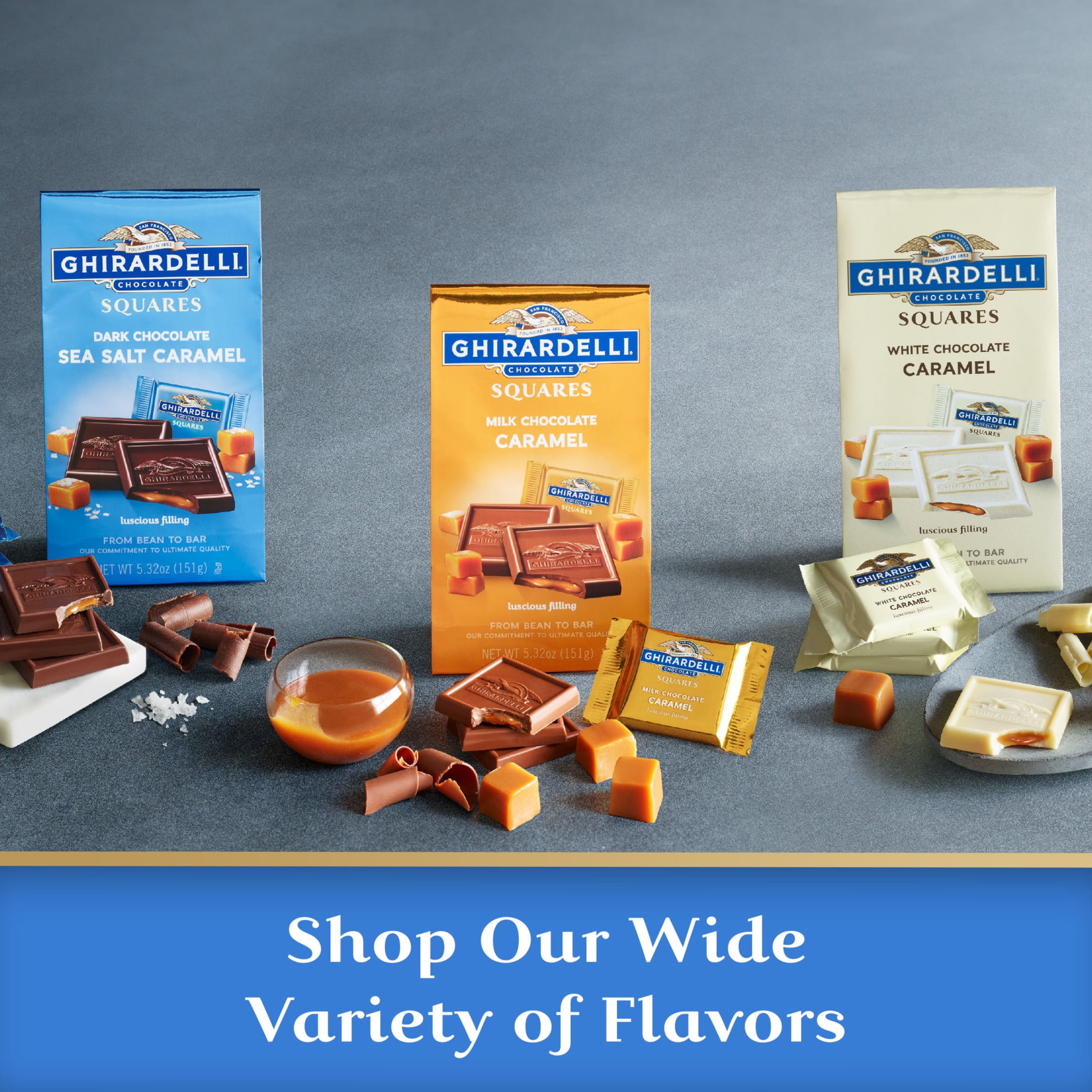 Ghirardelli Dark Chocolate Sea Salt Caramel Squares 9 oz Bag